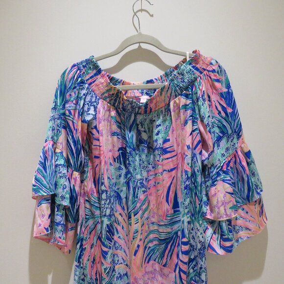 LILLY PULITZER Tobyn Tunic Off Shoulder Dress in Gypset Paradise Preppy Size S - Picture 3 of 15